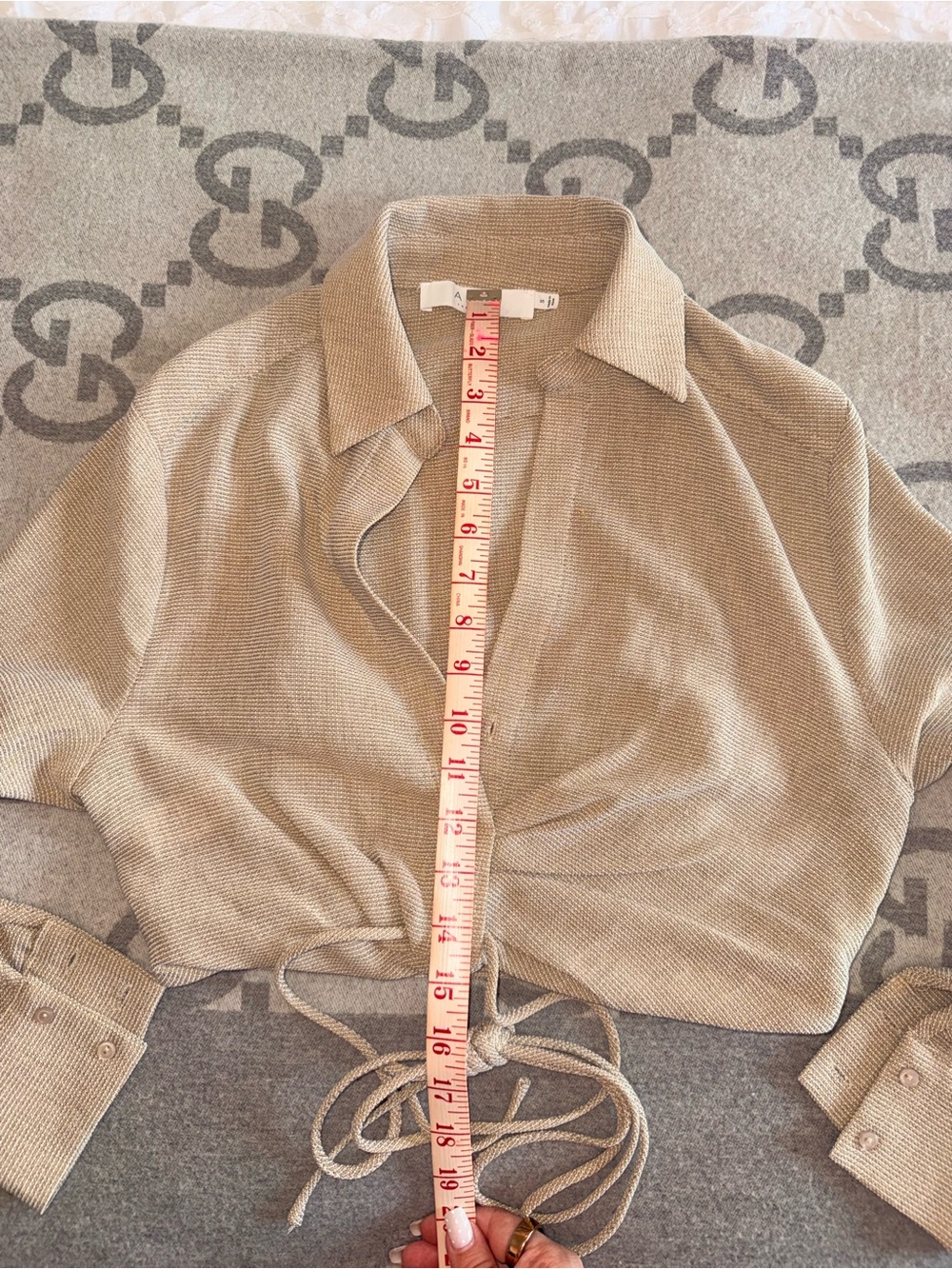 ASTR the Label long sleeve crop linen top - Picture 7 of 10